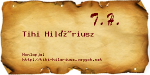 Tihi Hiláriusz névjegykártya